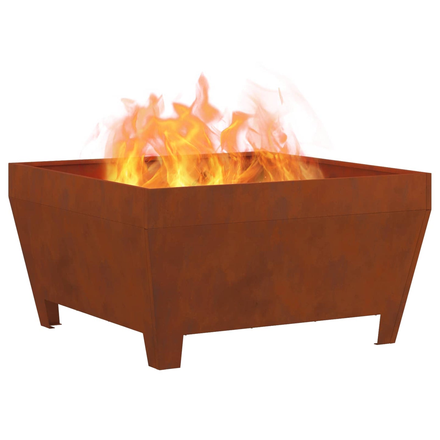Fire Pit Brown 80 x 80 x 43 cm Weathering Steel