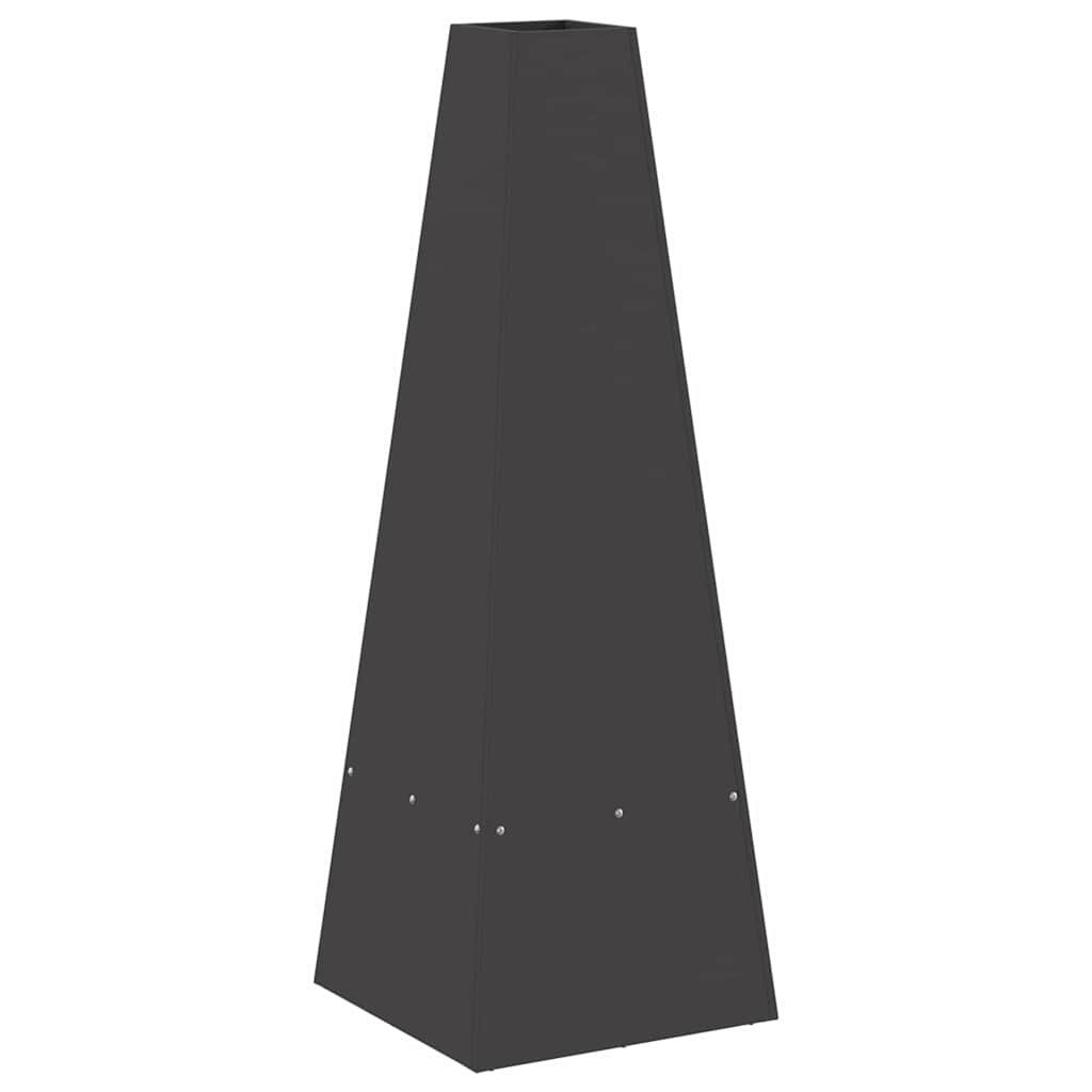 Fire Pit Black 35 x 35 x 100 cm Steel