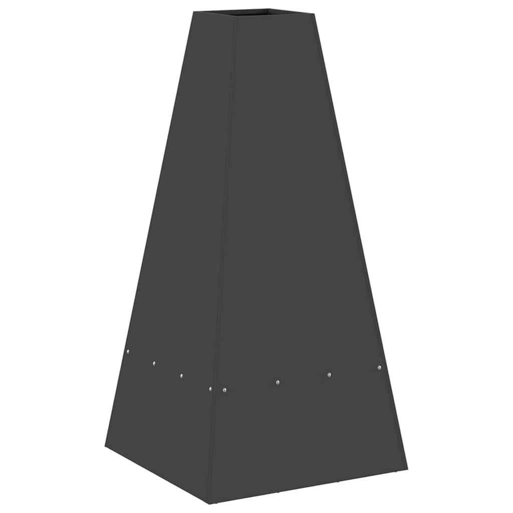 Fire Pit Black 50 x 50 x 100 cm Steel