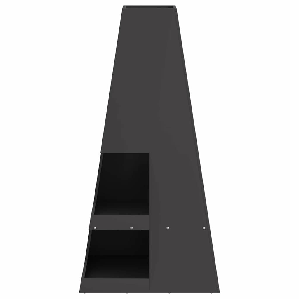 Fire Pit Black 50 x 50 x 100 cm Steel