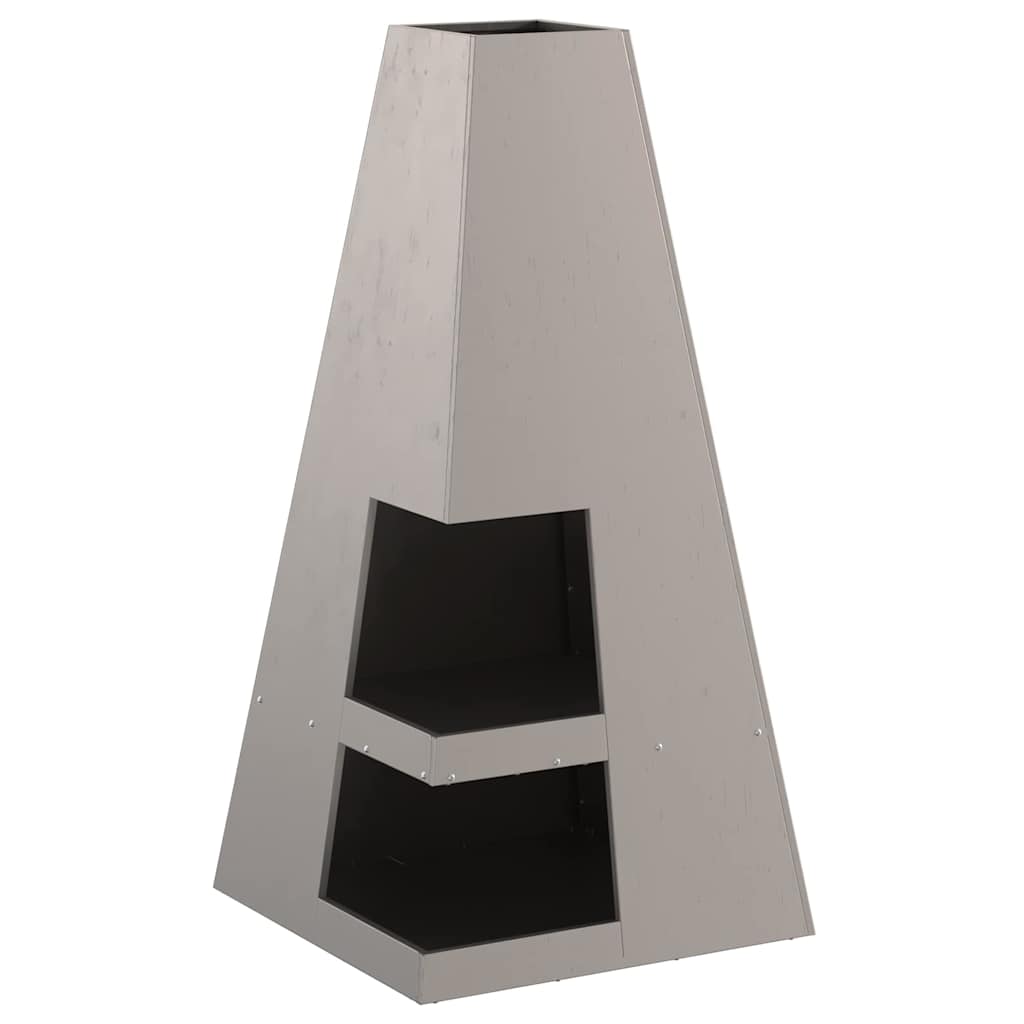 Fire Pit Brown 50 x 50 x 100 cm Weathering Steel