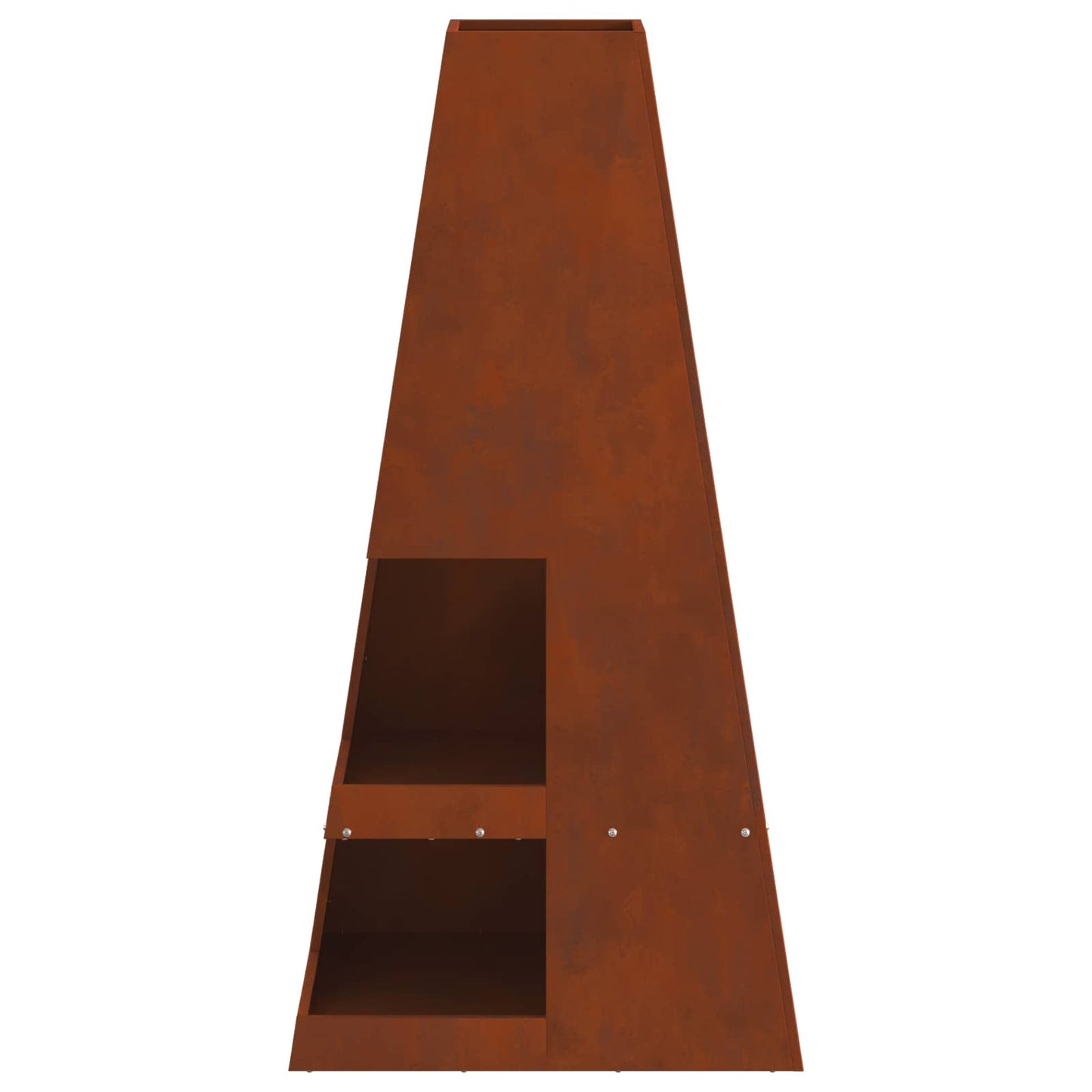 Fire Pit Brown 50 x 50 x 100 cm Weathering Steel