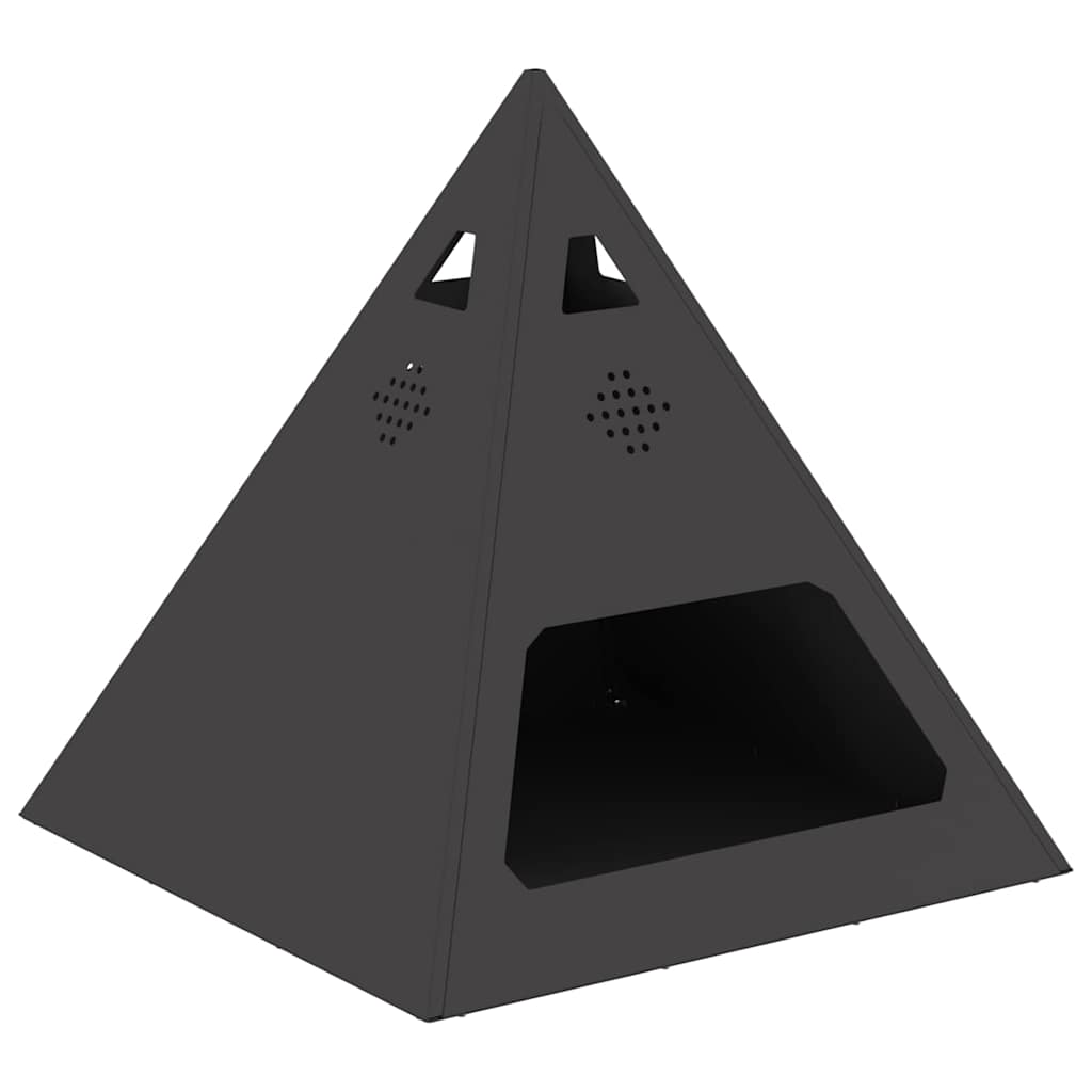Fire Pit Black 50 x 50 x 51 cm Steel