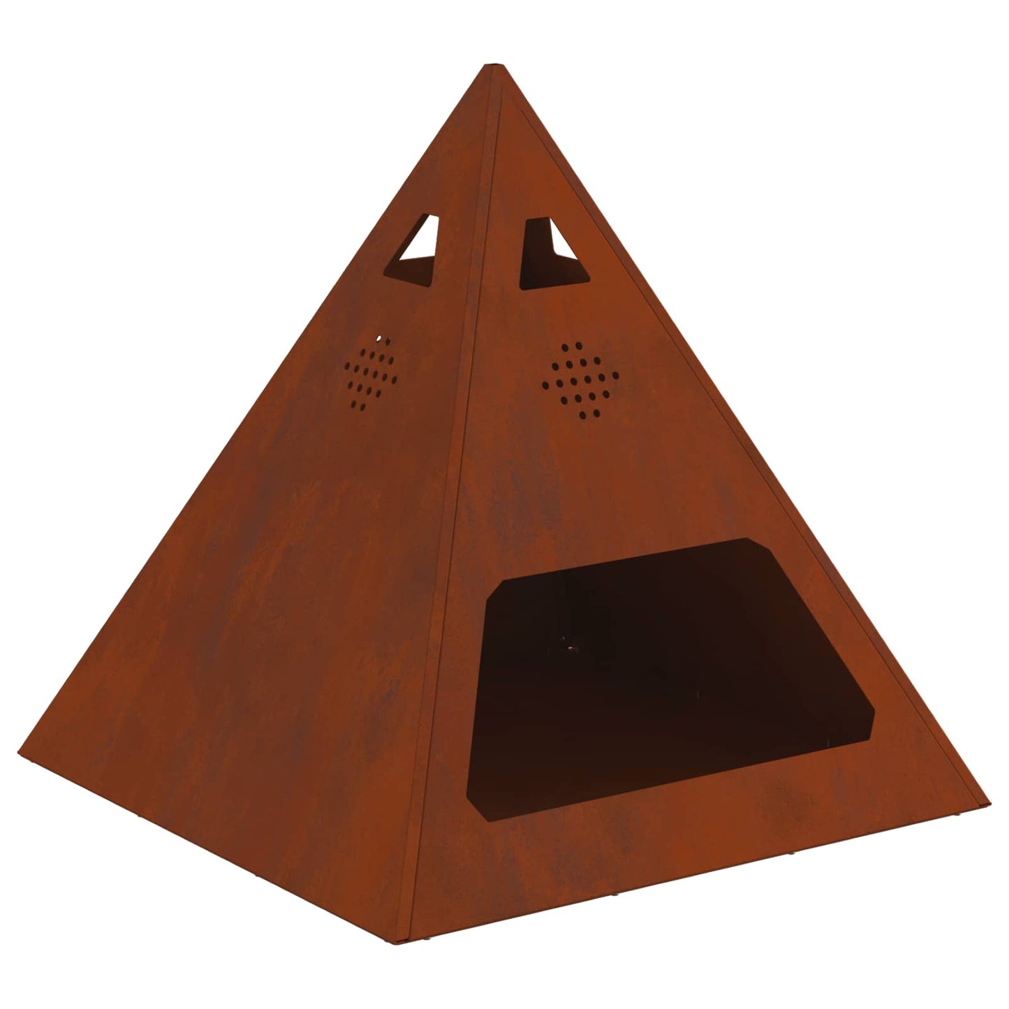 Fire Pit Brown 50 x 50 x 51 cm Weathering Steel