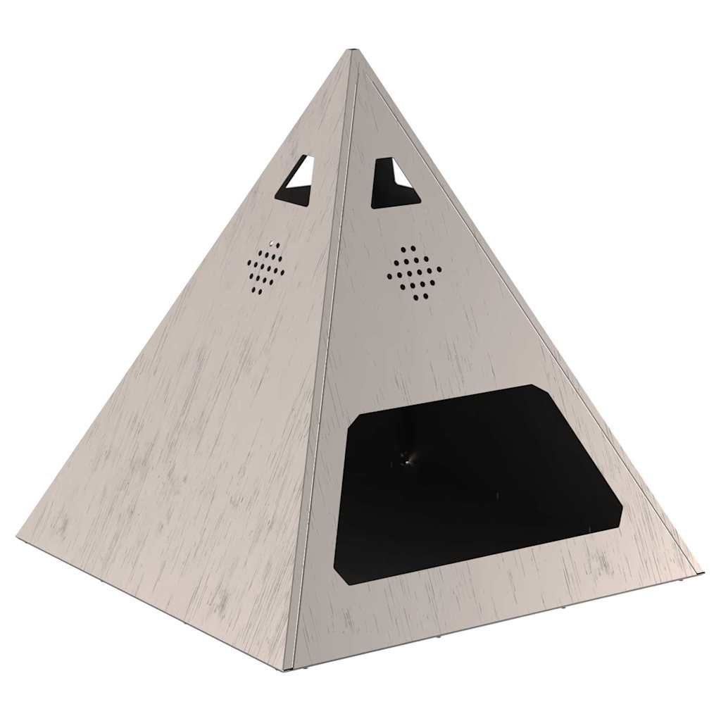 Fire Pit Brown 50 x 50 x 51 cm Weathering Steel