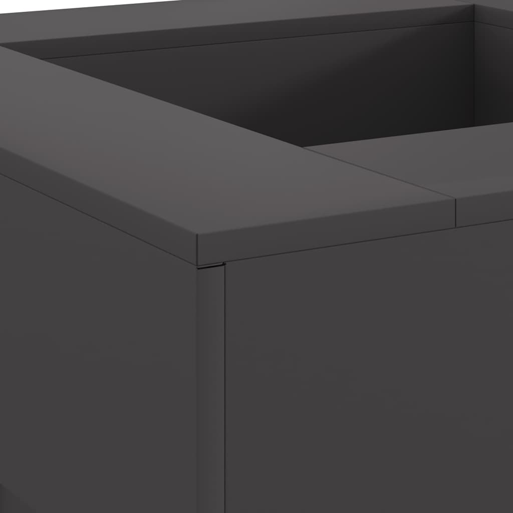 Fire Pit Black 80 x 80 x 40 cm Steel