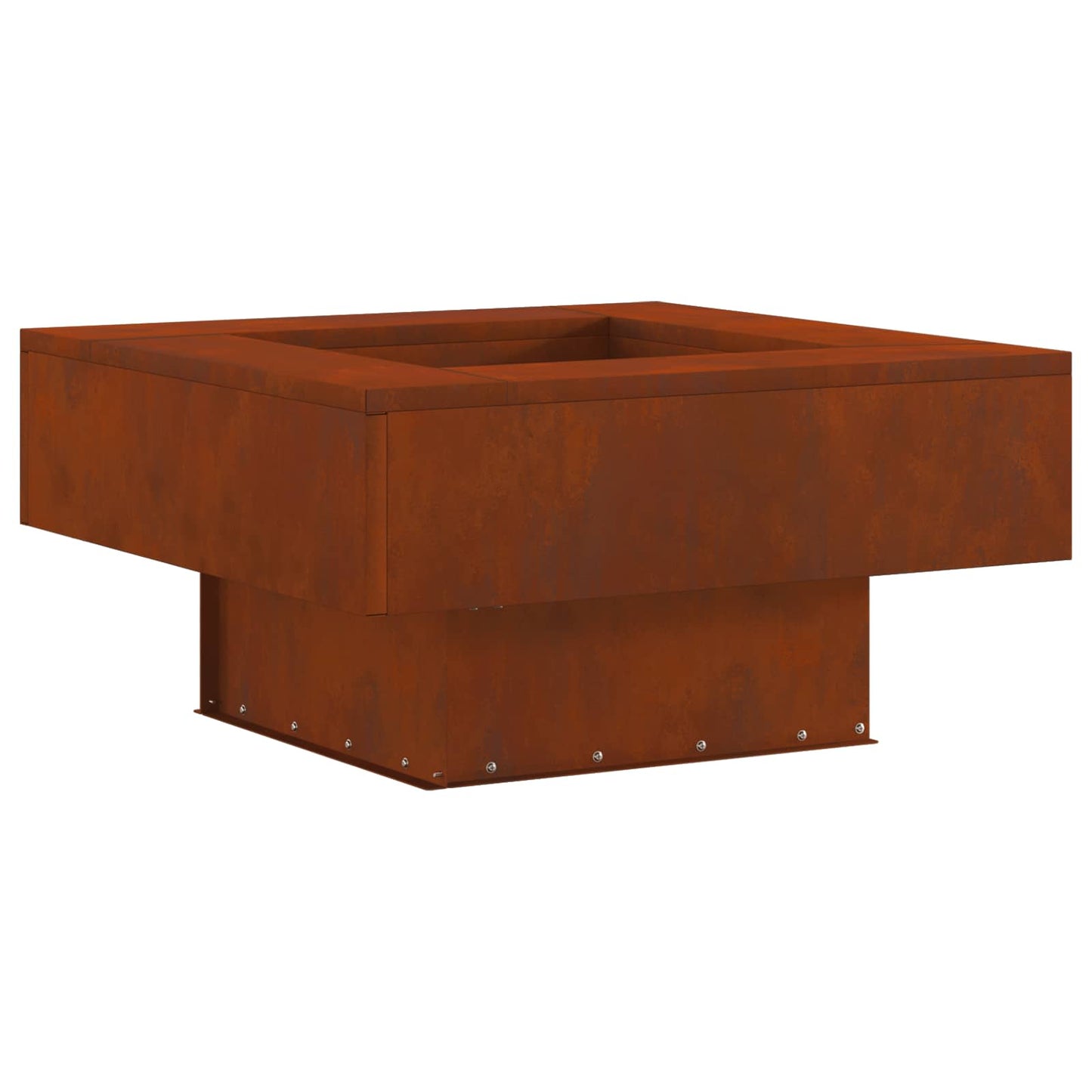 Fire Pit Brown 80 x 80 x 40 cm Weathering Steel