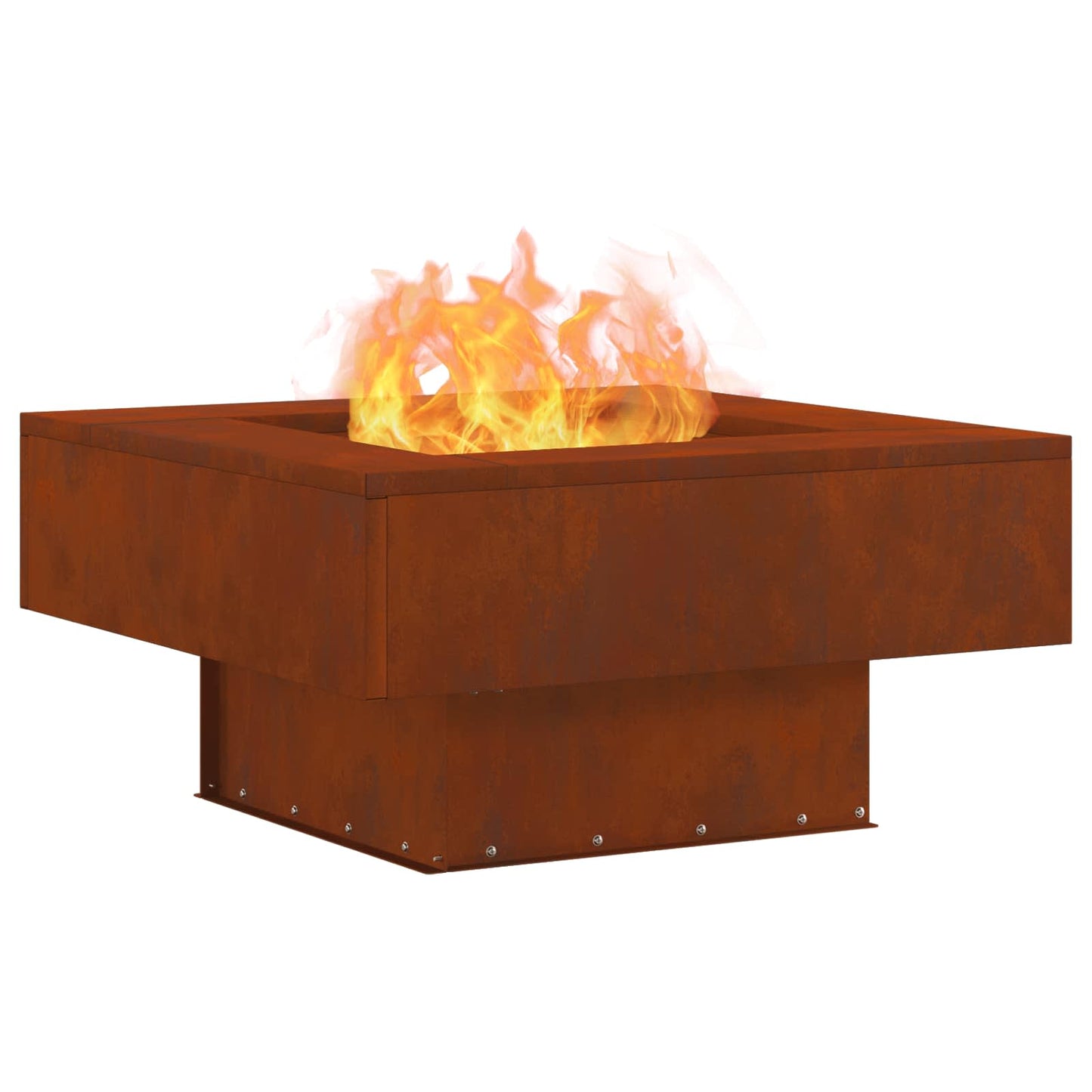 Fire Pit Brown 80 x 80 x 40 cm Weathering Steel