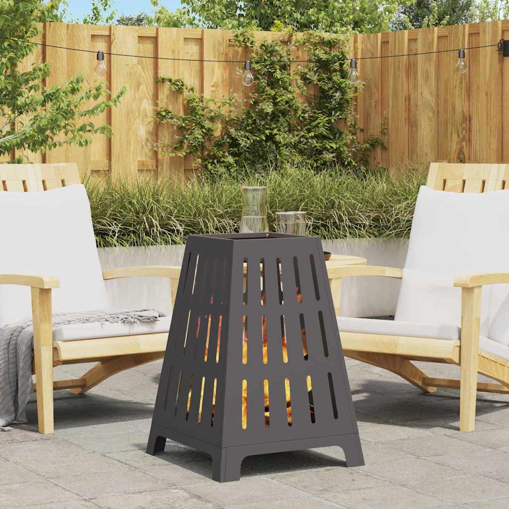 Fire Bowl Black 50 x 50 x 70 cm Weathering Steel