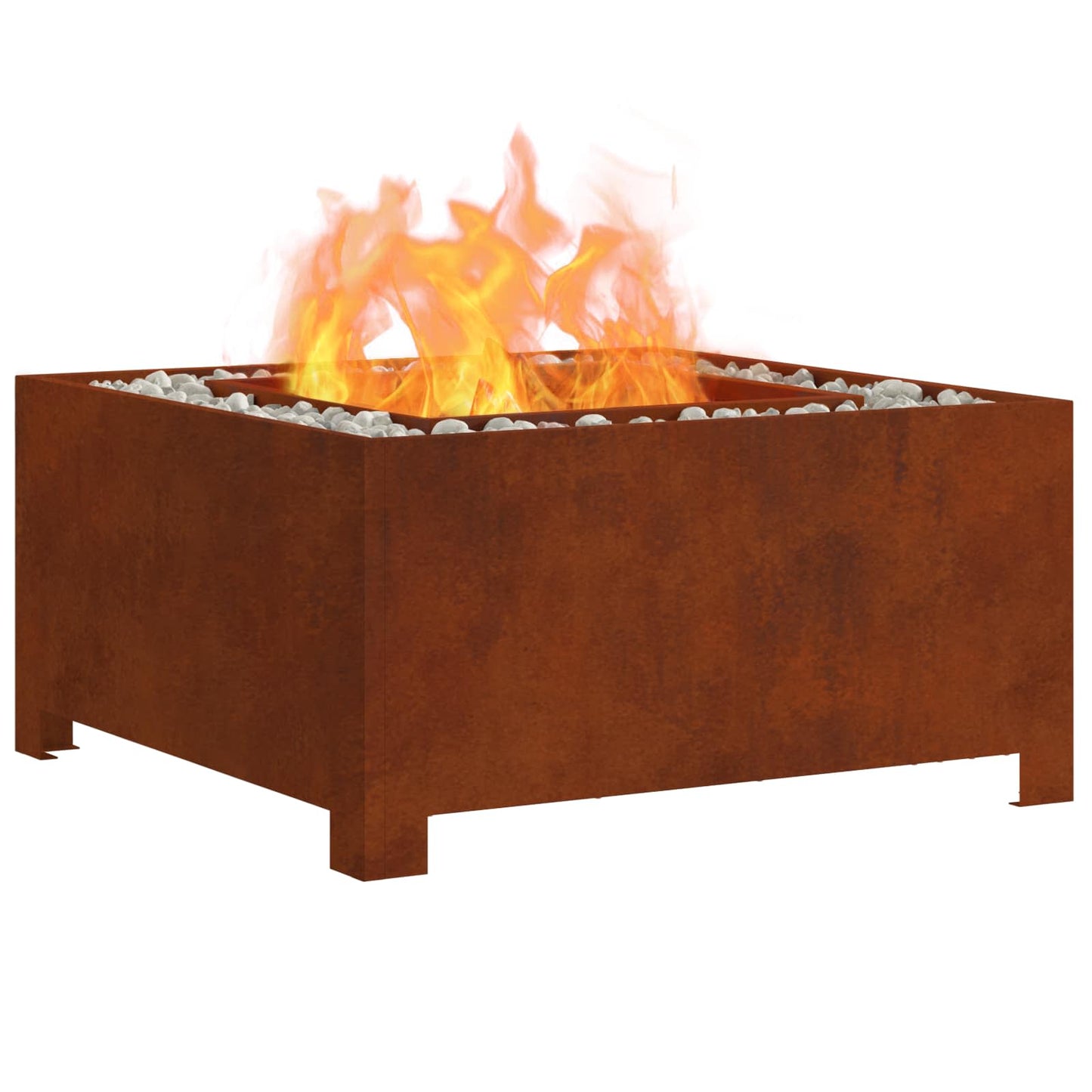 Fire Pit Brown 60 x 60 x 30 cm Weathering Steel