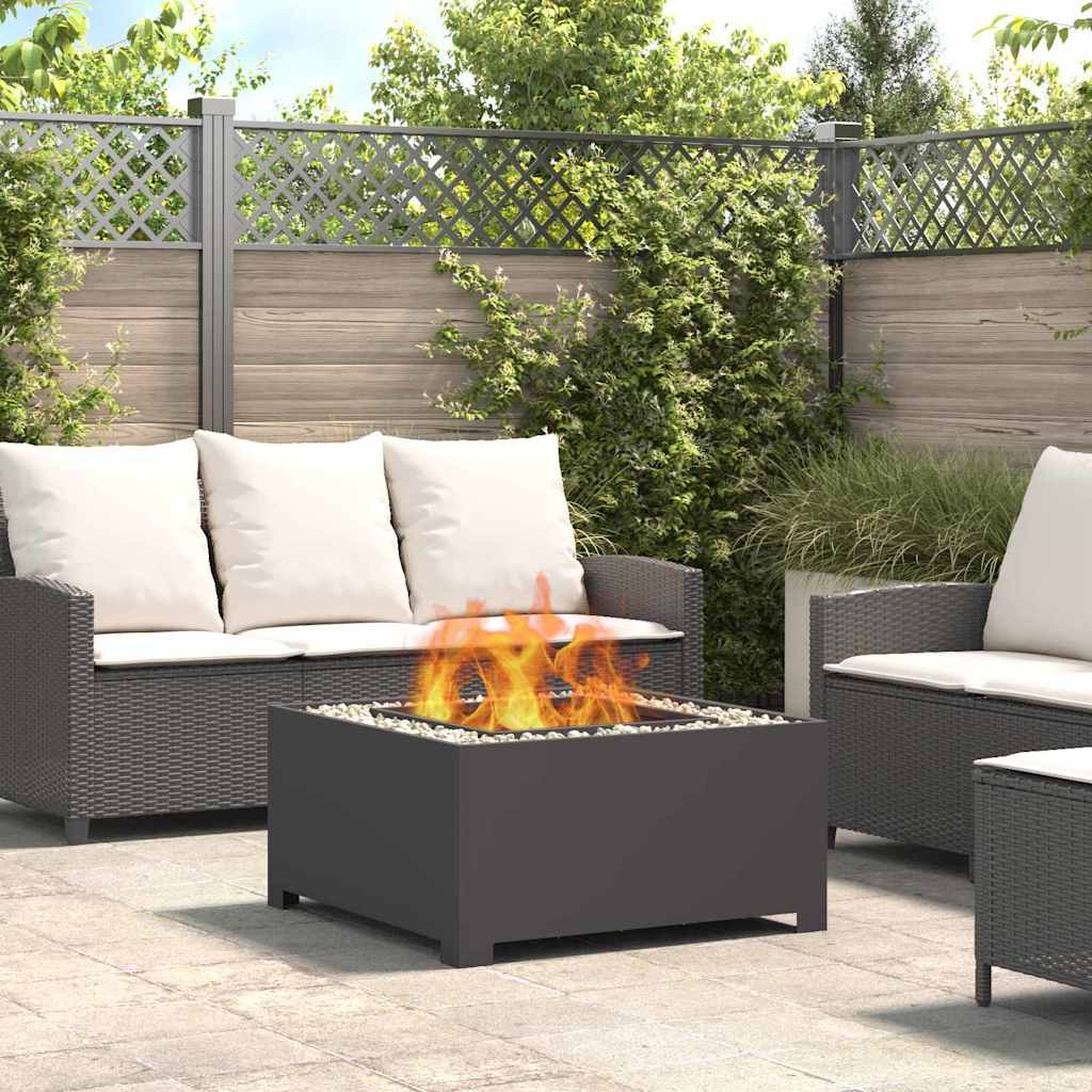 Fire Pit Black 80 x 80 x 40 cm Steel