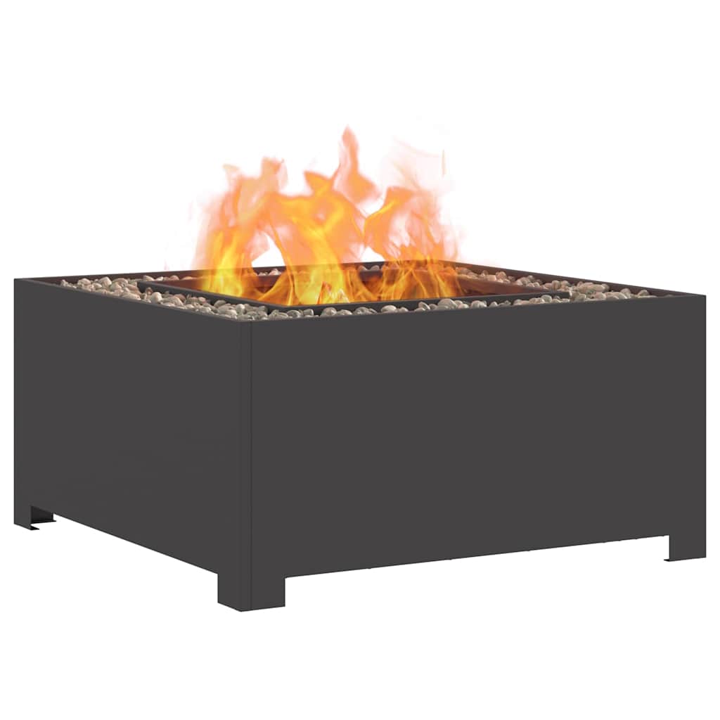 Fire Pit Black 80 x 80 x 40 cm Steel