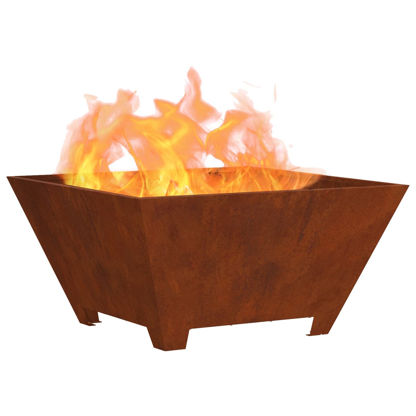 Fire Pit Brown 60 x 60 x 30 cm Weather Steel