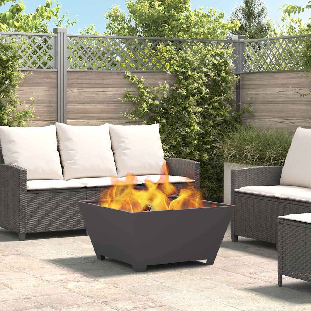 Fire Bowl Black 80 x 80 x 40 cm Weathering Steel