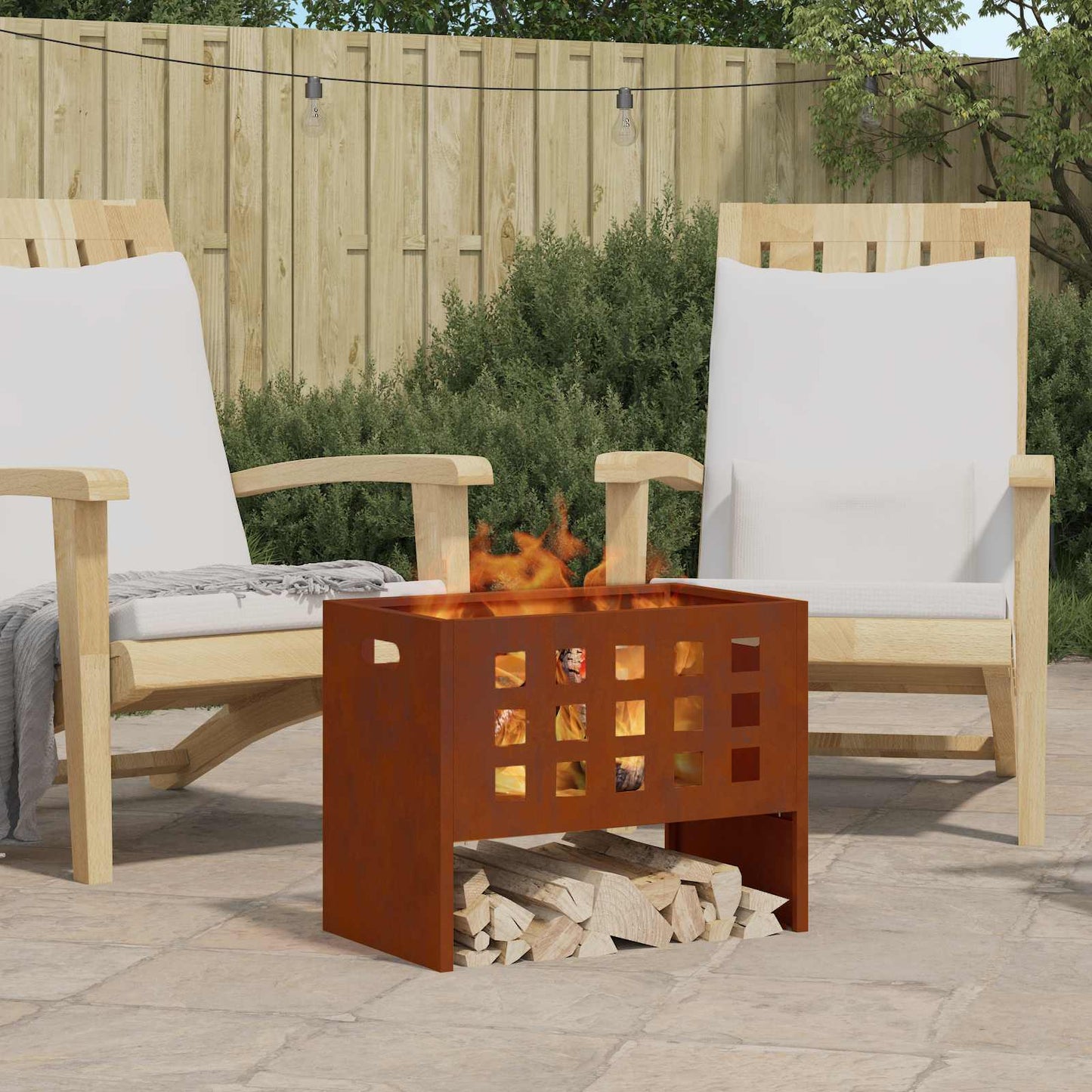Fire Pit Brown 50 x 30 x 40 cm Steel