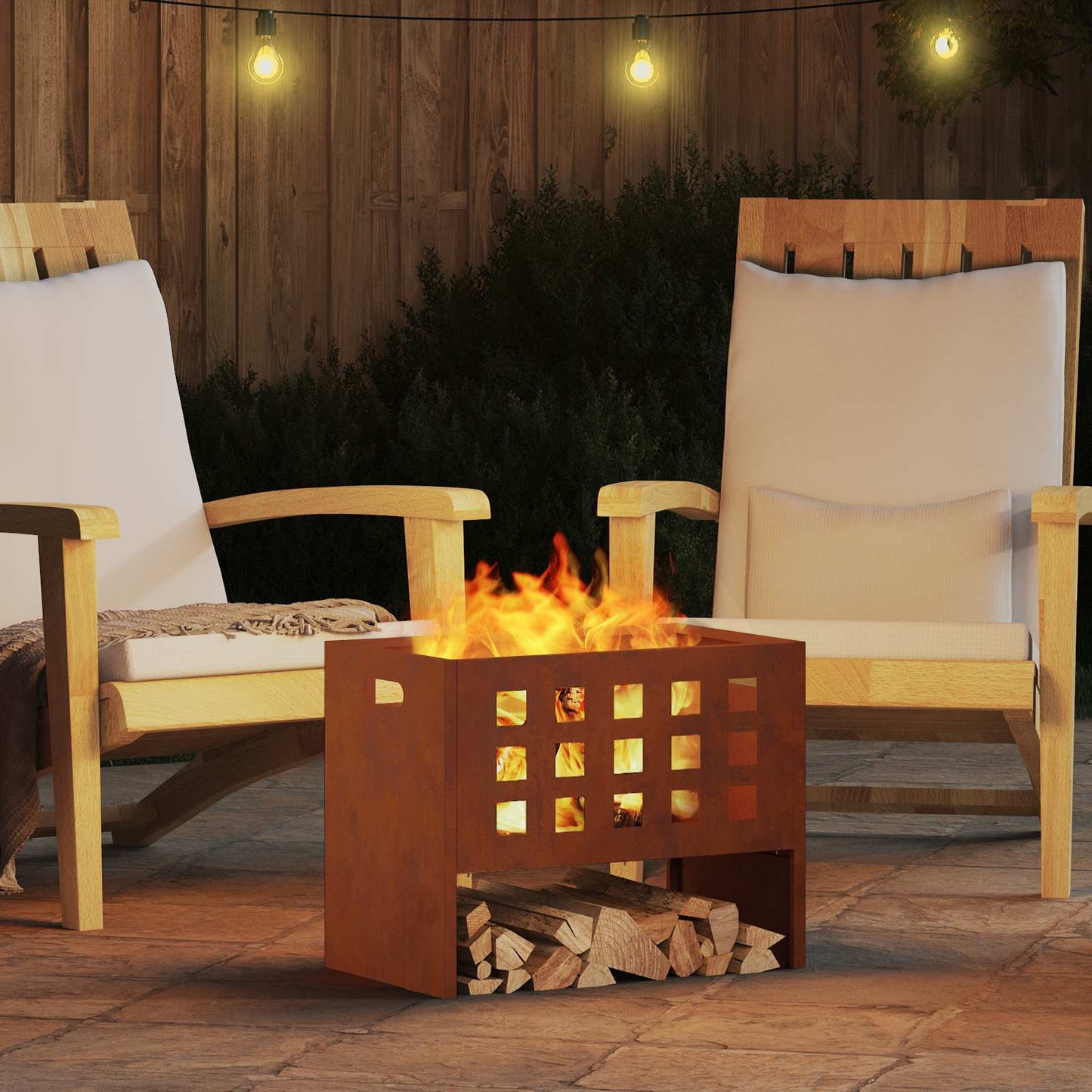 Fire Pit Brown 50 x 30 x 40 cm Steel