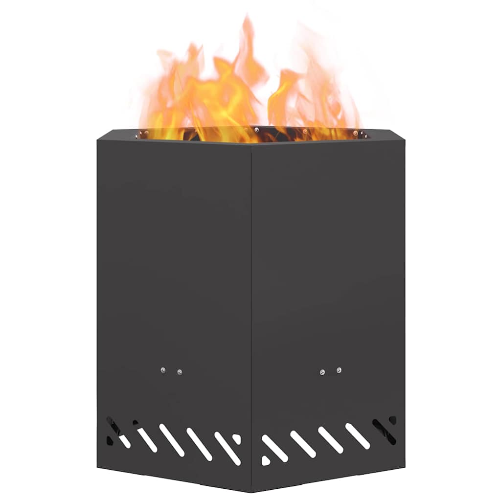 Smokeless Fire Pit Black 48 x 48 x 51 cm Steel