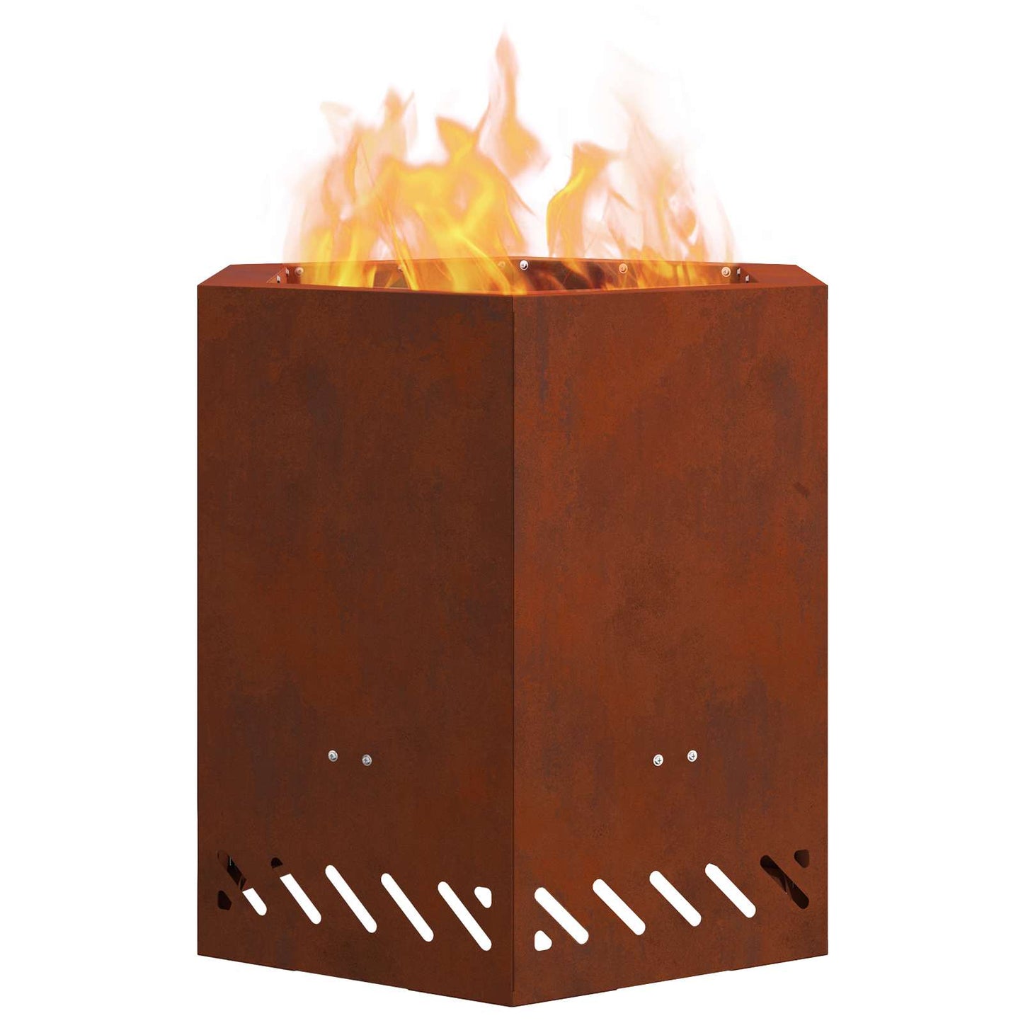 Smokeless Fire Pit Brown 48 x 48 x 51 cm Weathering Steel
