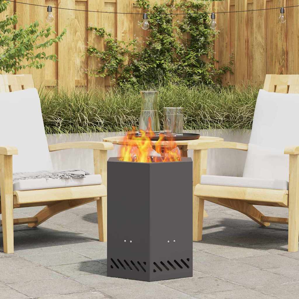Smokeless Fire Pit Black 38 x 38 x 51 cm Steel