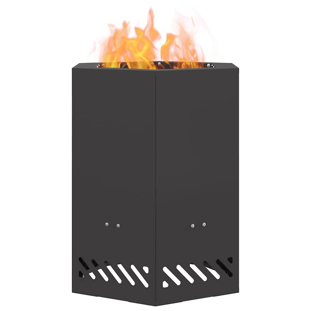 Smokeless Fire Pit Black 38 x 38 x 51 cm Steel
