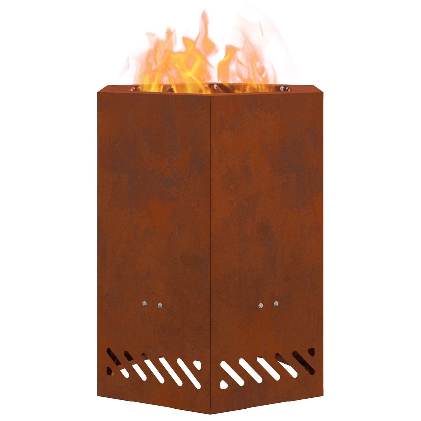 Smokeless Fire Pit Brown 38 x 38 x 51 cm Weathering Steel