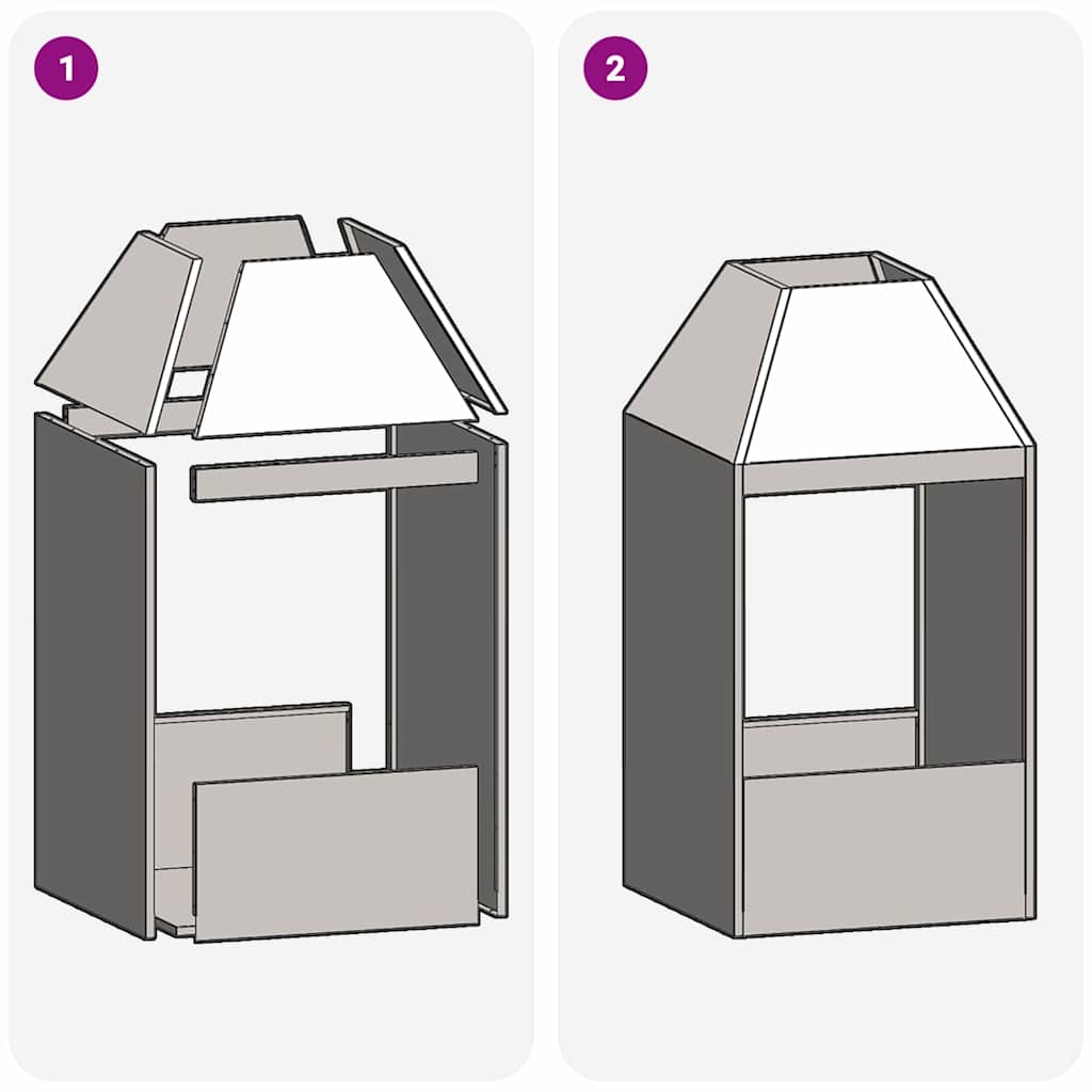 Fire Pit Black 50 x 50 x 100 cm Steel