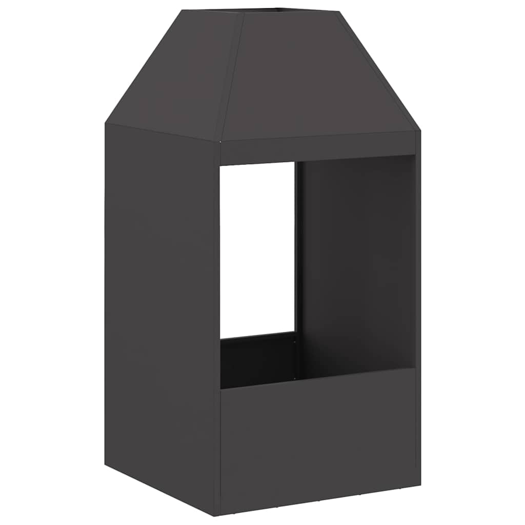 Fire Pit Black 50 x 50 x 100 cm Steel