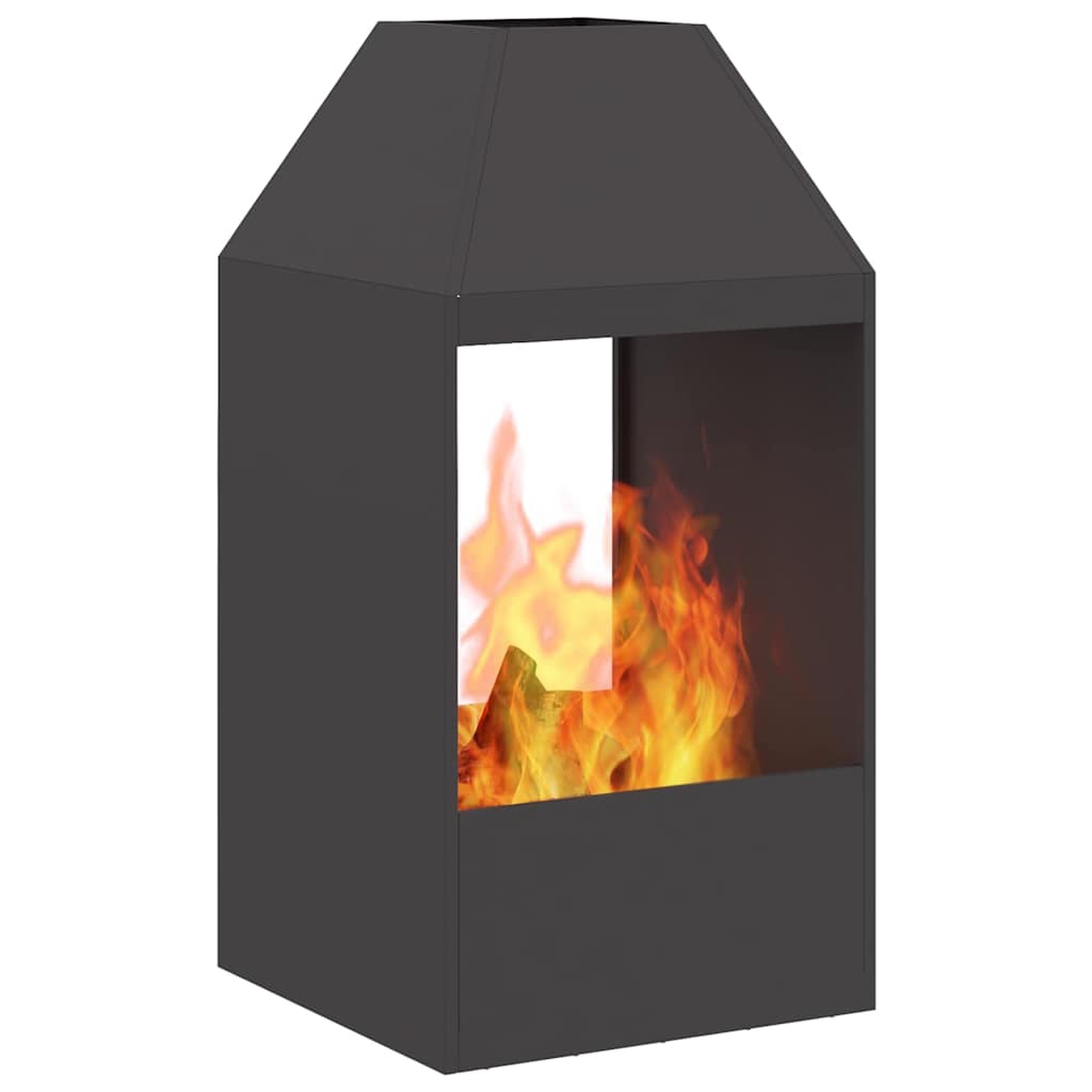 Fire Pit Black 50 x 50 x 100 cm Steel