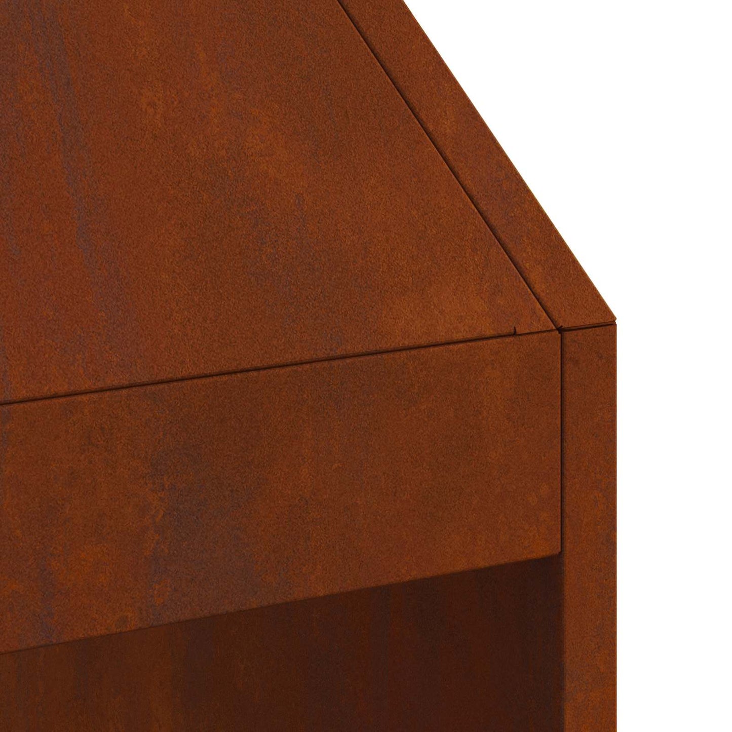 Fire Pit Brown 50 x 50 x 100 cm Weathering Steel