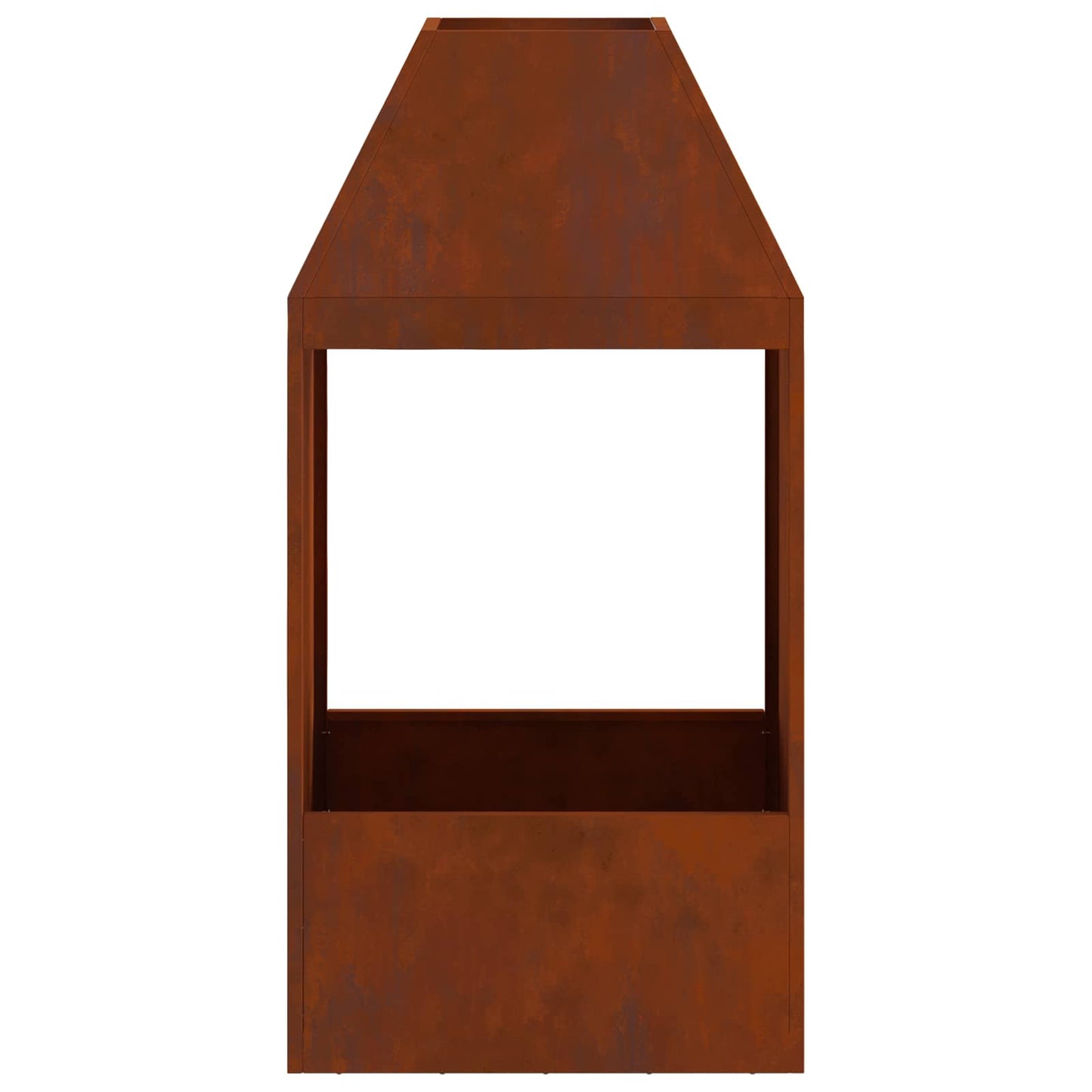 Fire Pit Brown 50 x 50 x 100 cm Weathering Steel