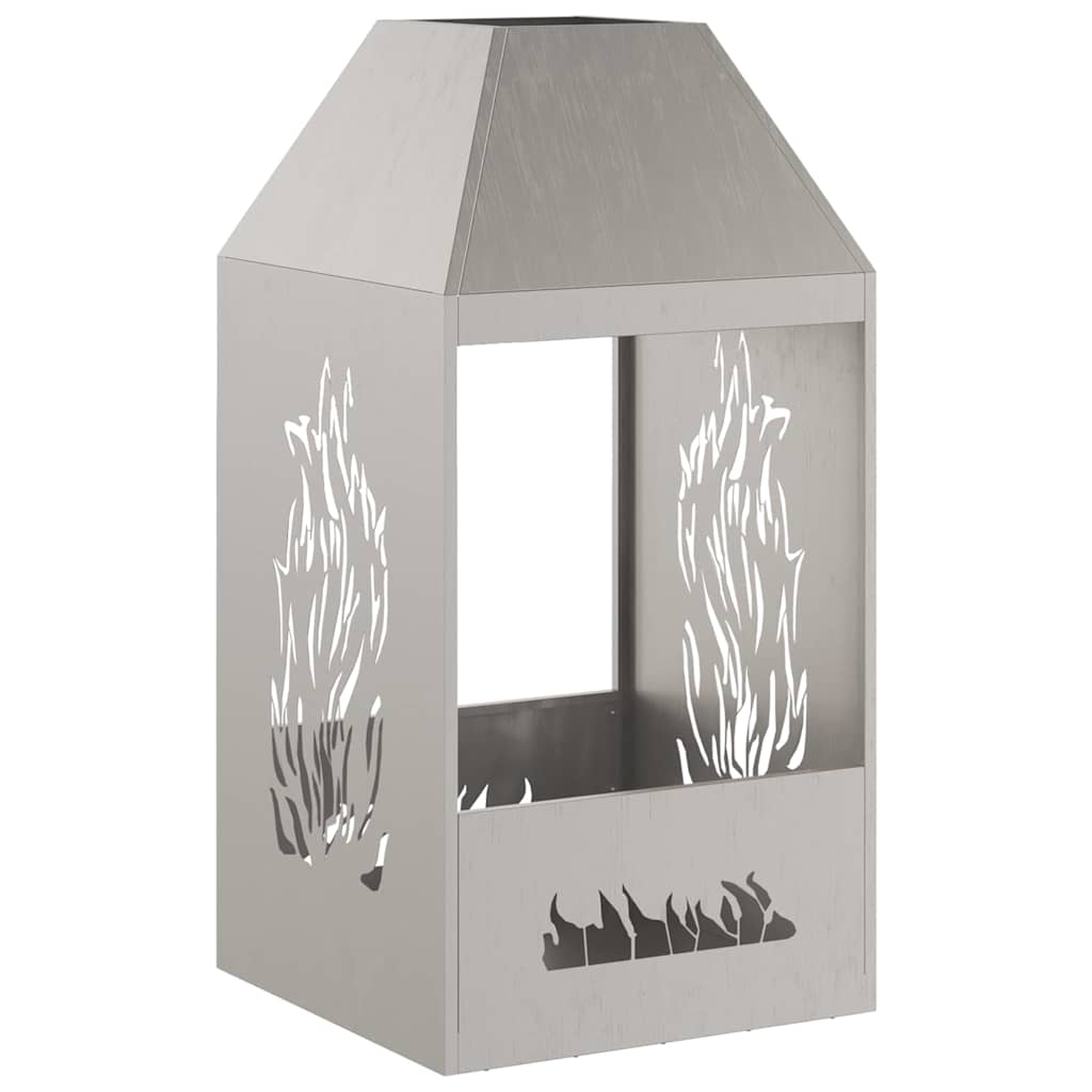 Fire Pit Brown 50 x 50 x 100 cm Weather Steel