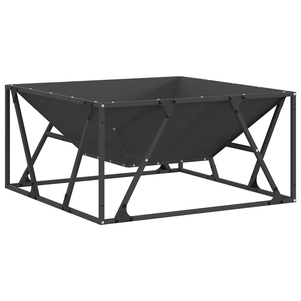 Fire Pit Black 80 x 80 x 40 cm Steel