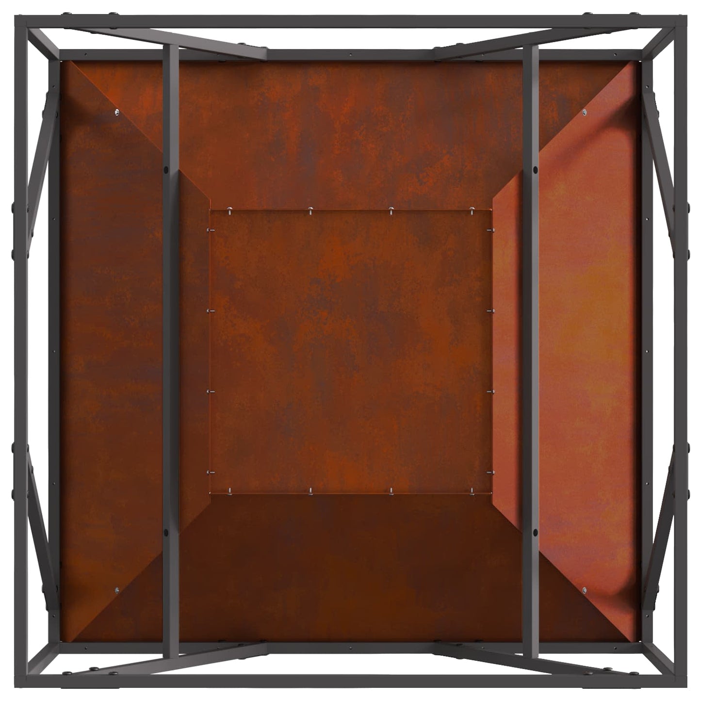 Fire Pit Brown 80 x 80 x 40 cm Weathering Steel