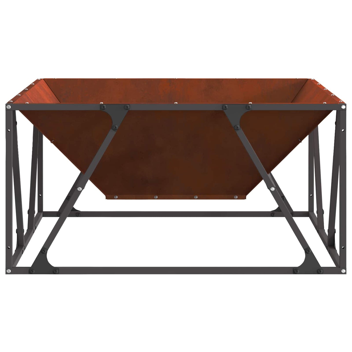 Fire Pit Brown 80 x 80 x 40 cm Weathering Steel