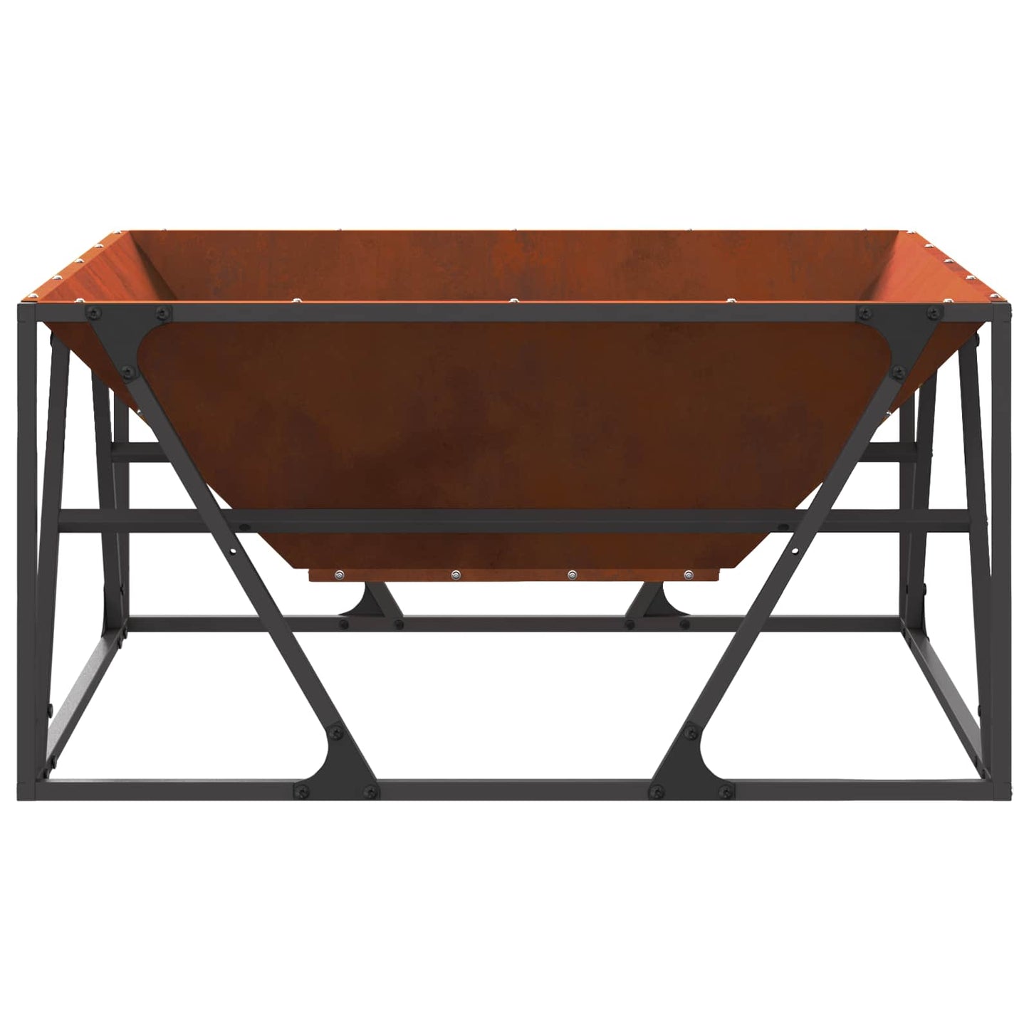 Fire Pit Brown 80 x 80 x 40 cm Weathering Steel
