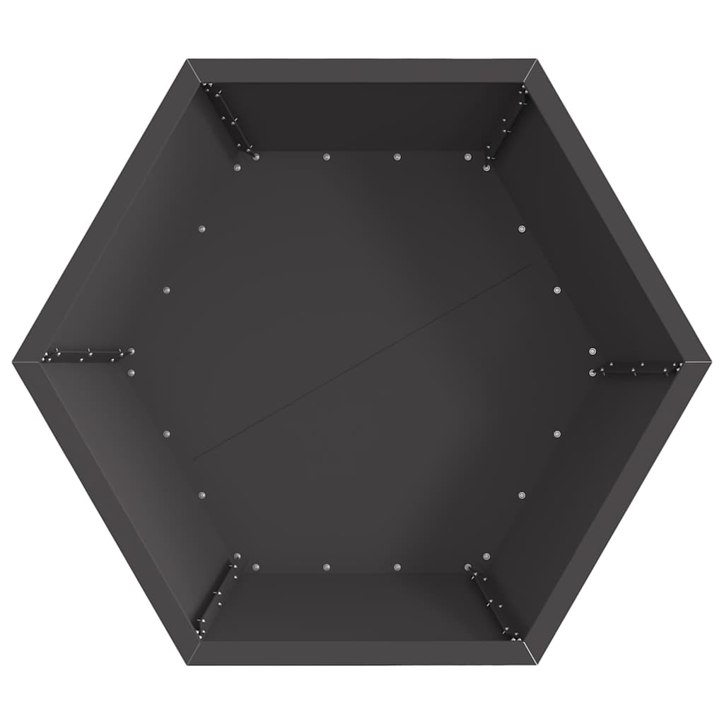 Fire Pit Black 75 x 75 x 28 cm Steel