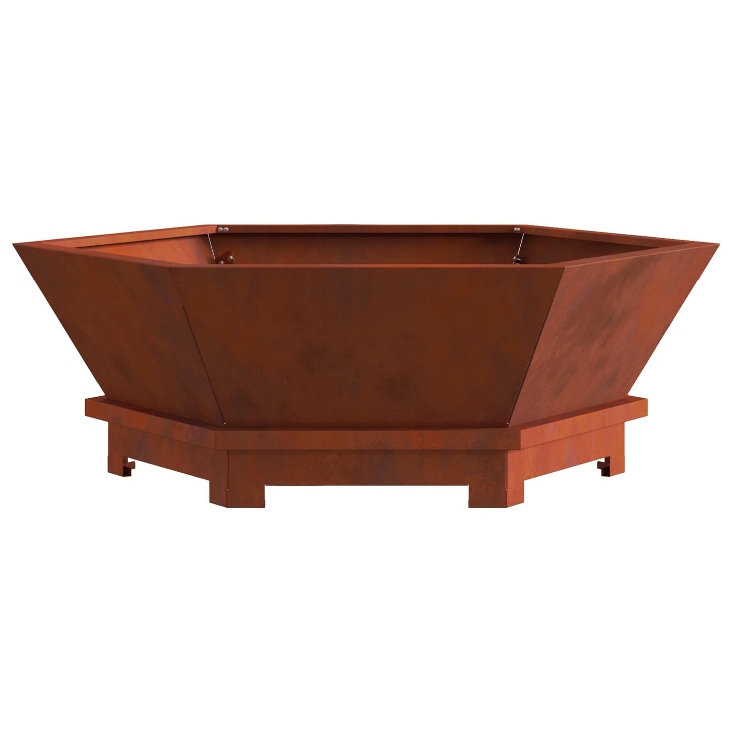 Fire Pit Brown 75 x 75 x 28 cm Weathering Steel