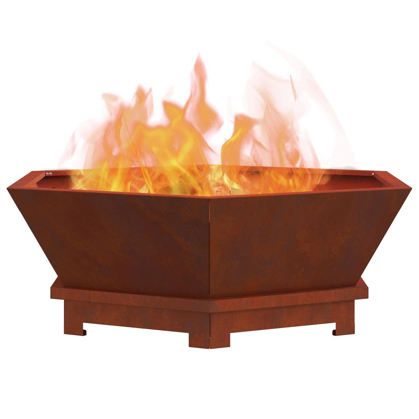 Fire Pit Brown 75 x 75 x 28 cm Weathering Steel