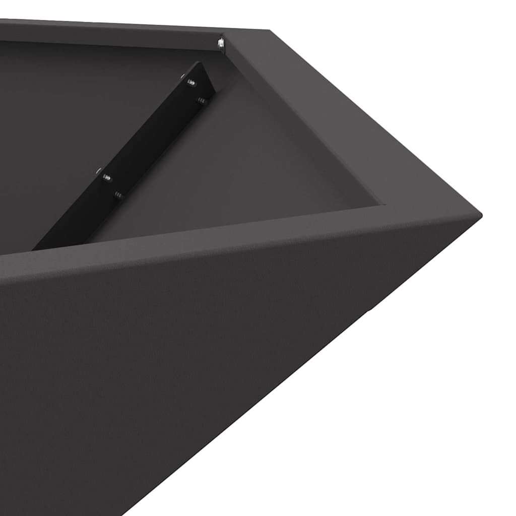 Fire Pit Black 100 x 100 x 28 cm Steel