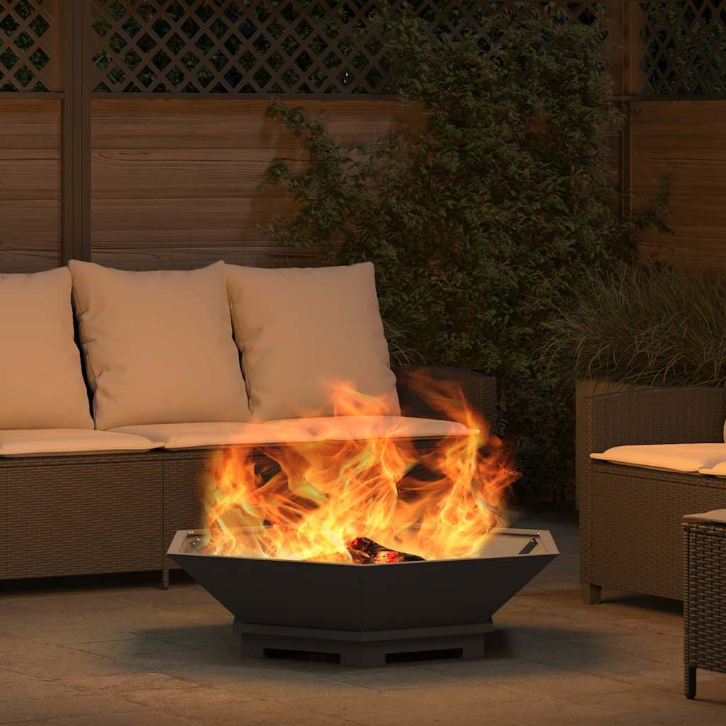 Fire Pit Black 100 x 100 x 28 cm Steel