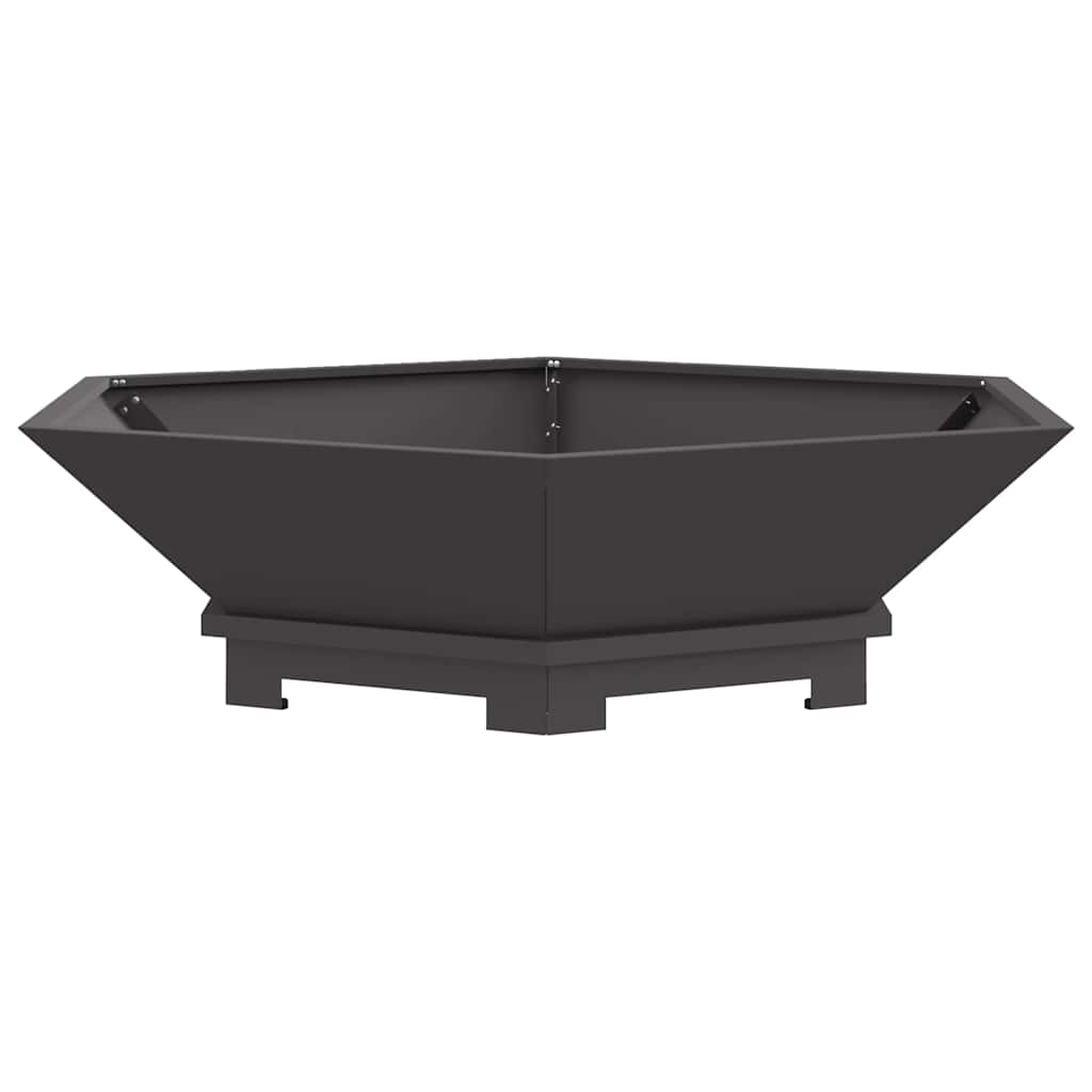 Fire Pit Black 100 x 100 x 28 cm Steel