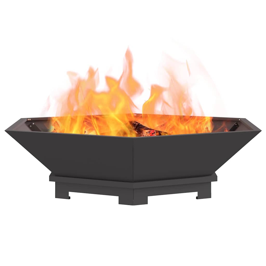 Fire Pit Black 100 x 100 x 28 cm Steel