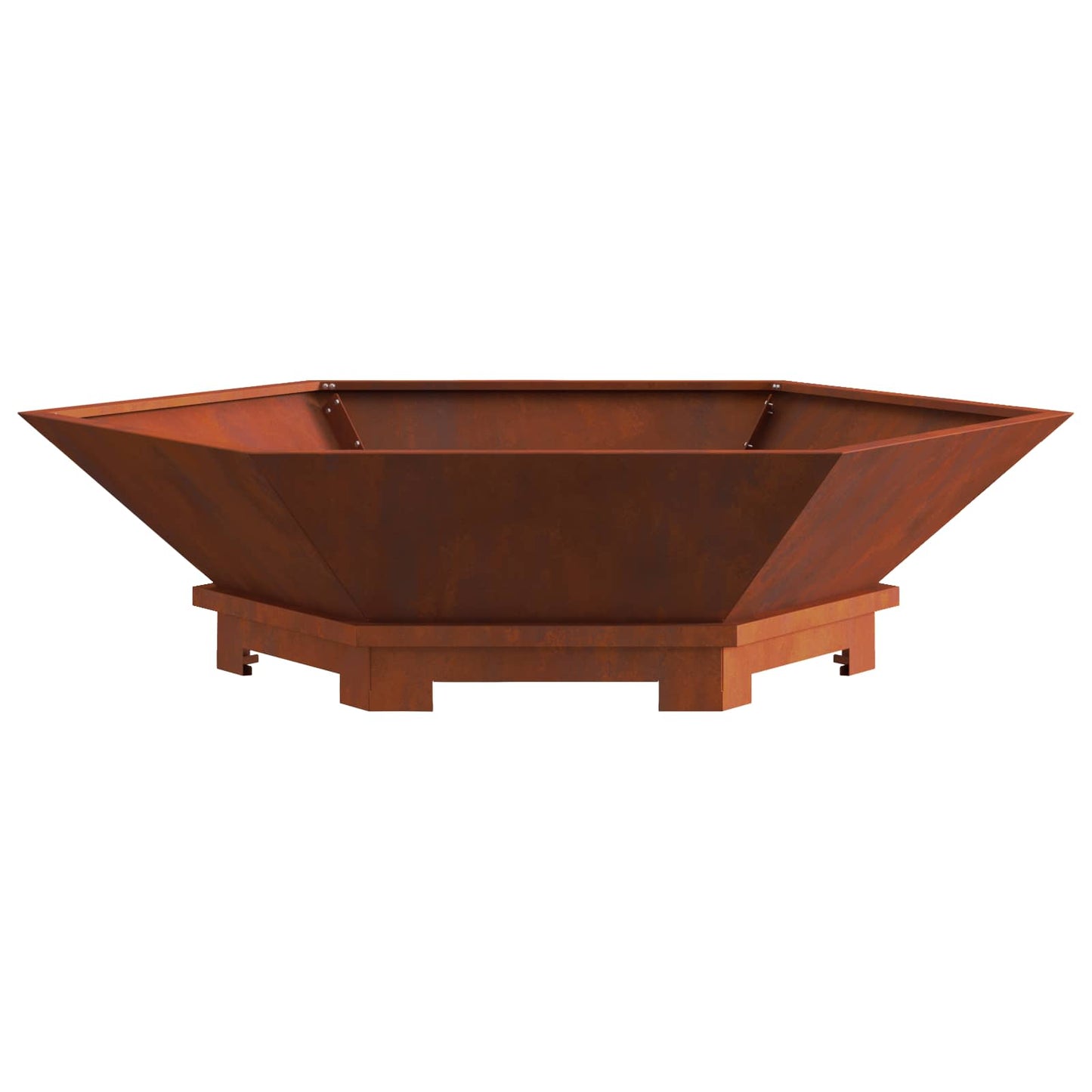 Fire Pit Brown 100 x 100 x 28 cm Weathering Steel