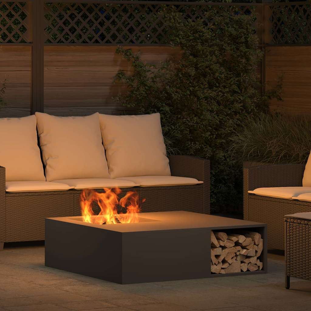 Fire Pit Black 100 x 100 x 30 cm Steel