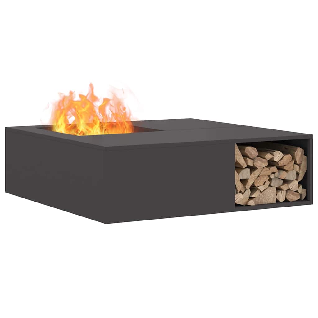 Fire Pit Black 100 x 100 x 30 cm Steel
