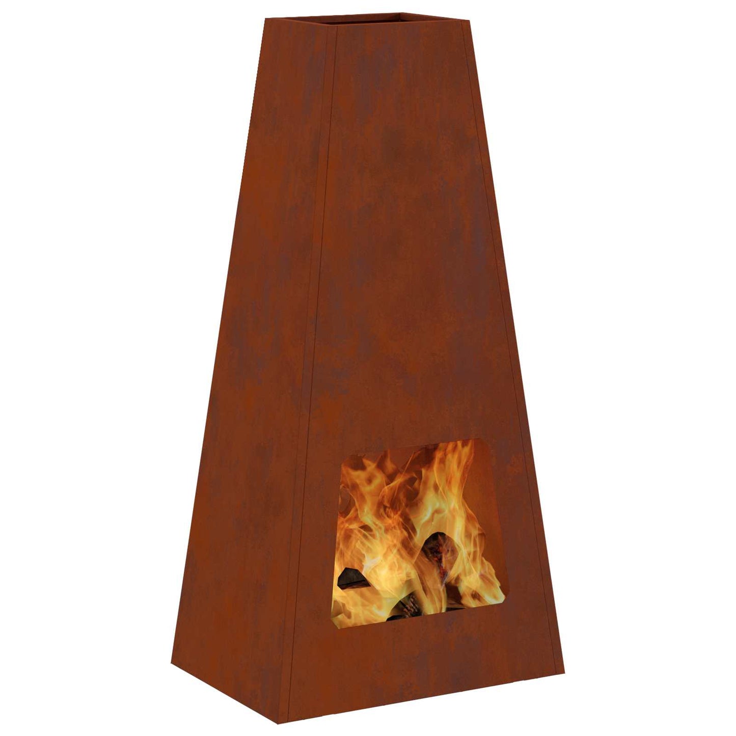 Fire Pit Brown 50 x 35 x 100 cm Weathering Steel
