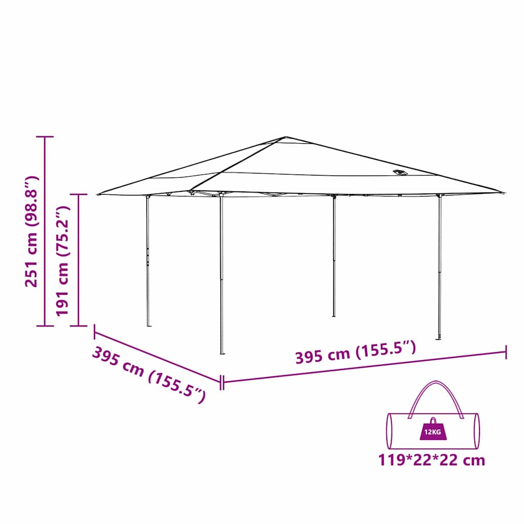 Canopy Tent Manual Orange 395 x 395 x 251 cm Fabric