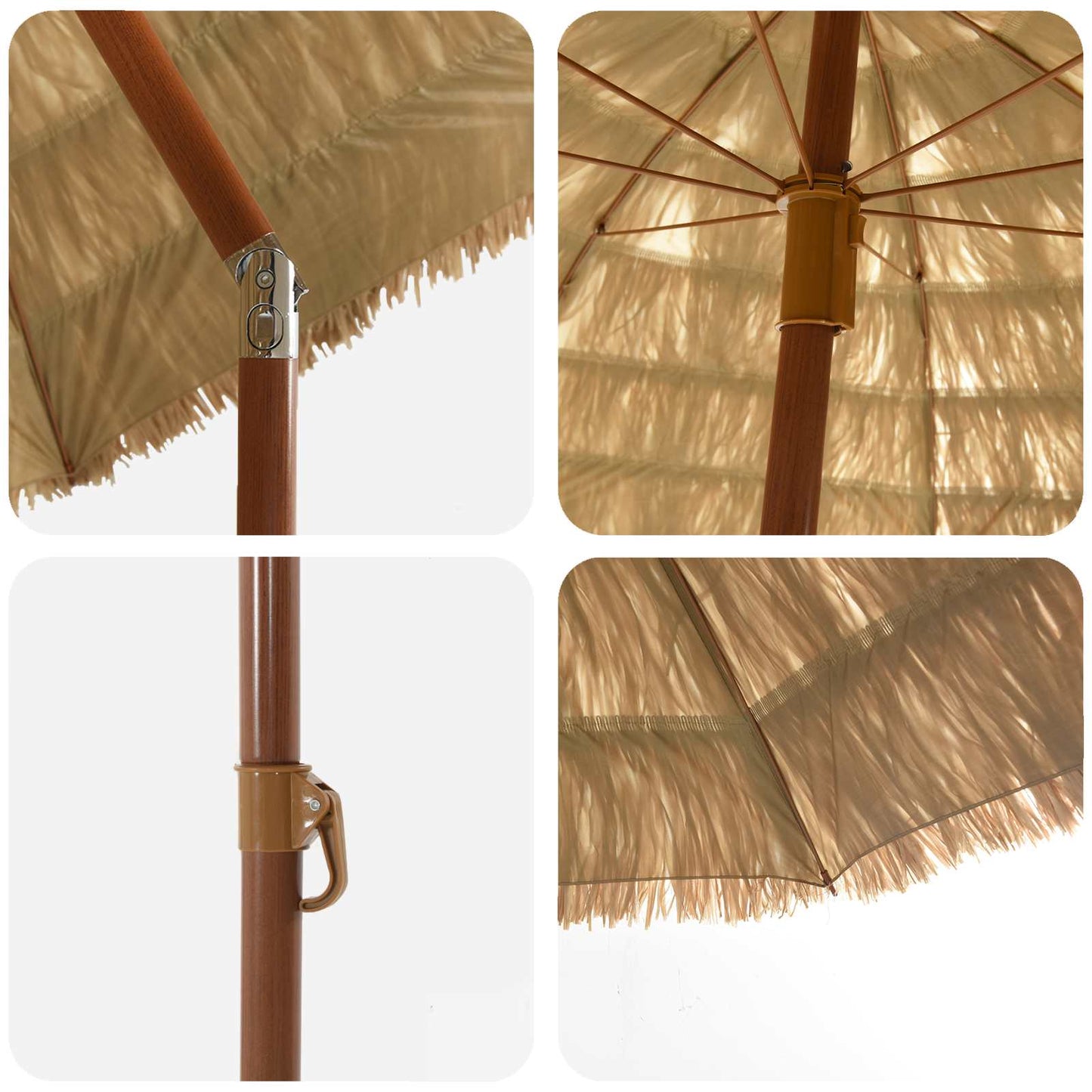 Garden Parasol Natural 205 x 205 x 210 cm