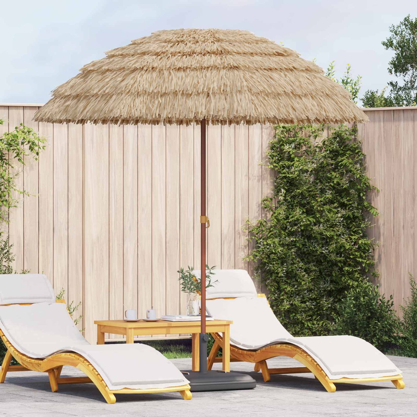 Beach Parasol Natural 205 x 205 x 210 cm Polyester and Steel