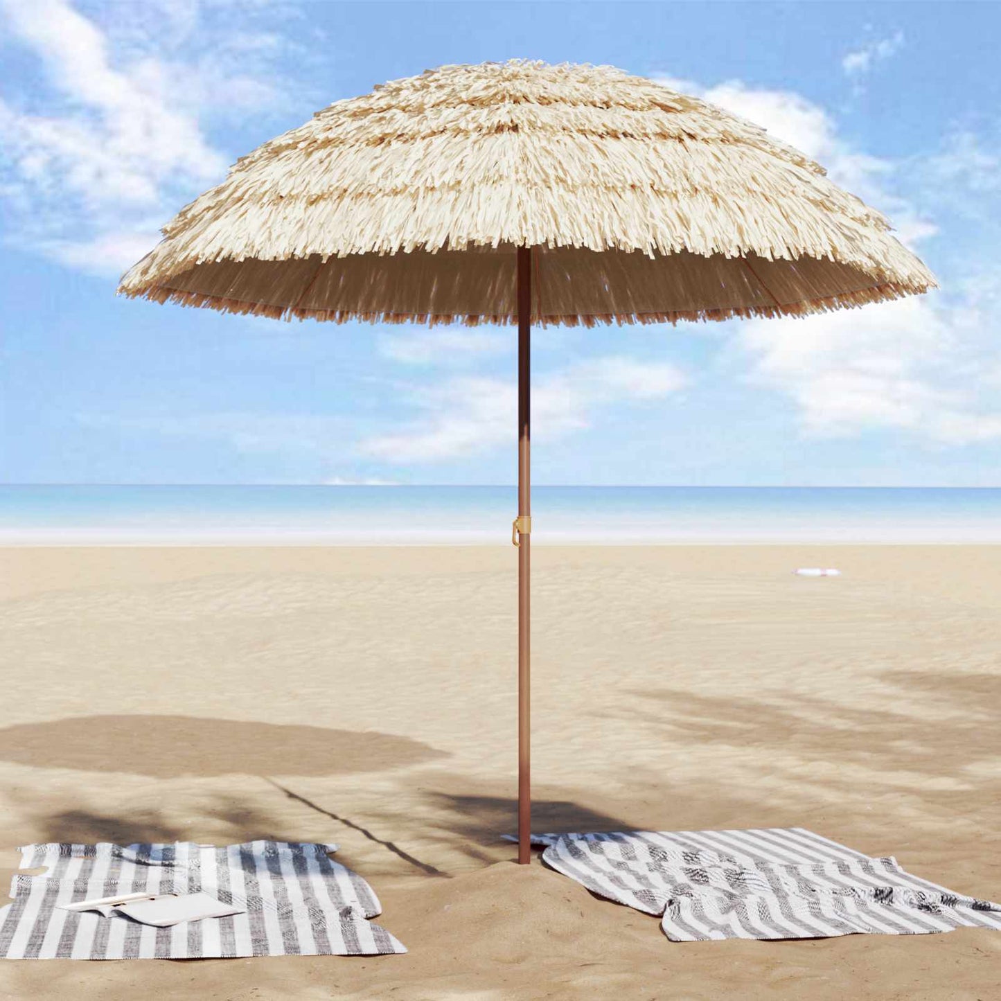 Beach Parasol Natural 205 x 205 x 210 cm Polyester and Steel